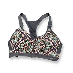 VSX Women's Geometric Sports Bra - Black and Green